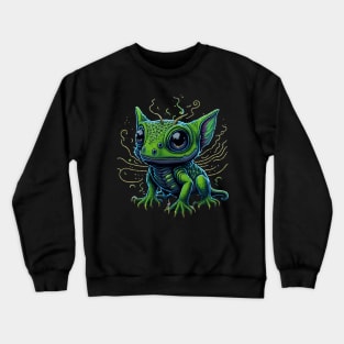 Gamer's Perfect Illustration - Cute Colorful Gekko Crewneck Sweatshirt